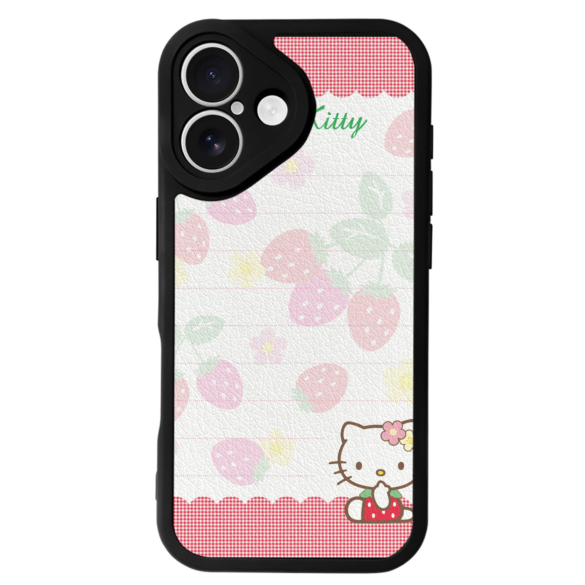 （画像用） Hello Kitty ハローキティ 【iPhone 16シリーズ対応】シリコンスマホケース（レザー調） 材質：シリコン